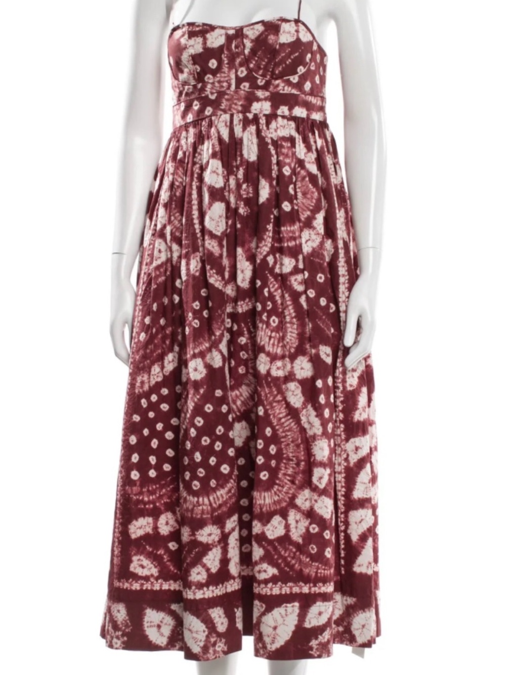 Ulla Johnson Burgundy Tie-Dye Midi dress